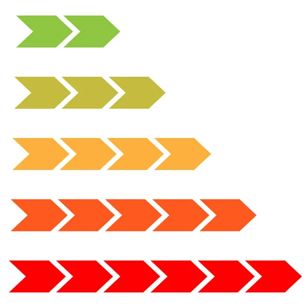 进度条 有6个步骤 阶段的水平指标箭头 — 图库矢量图片