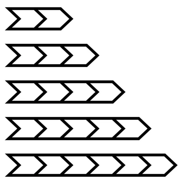 Barra Progreso Flechas Indicadoras Nivel Con Pasos Fases — Vector de stock