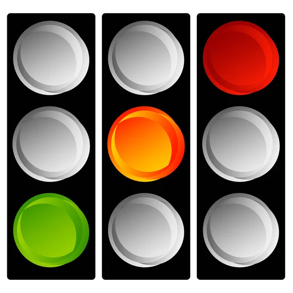 Traffic Lamps Traffic Lights Semaphores Vector Illustration — Stock Vector