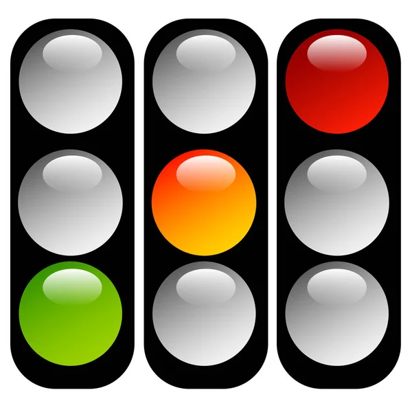 Traffic Lamps Traffic Lights Semaphores Vector Illustration — ストックベクタ