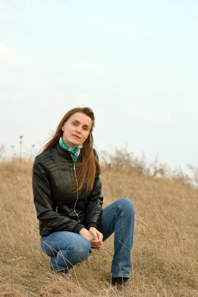 Woman in jeans — Stock Photo, Image