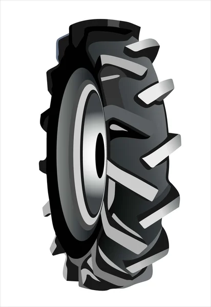 Traktor gumi fehér háttér — Stock Vector
