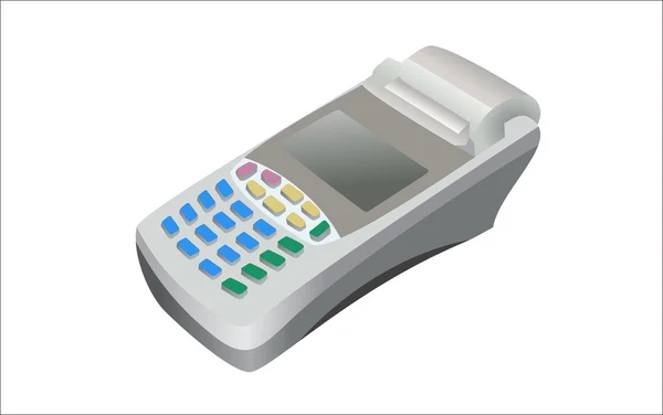 Terminal de banco moderno en el blanco — Vector de stock