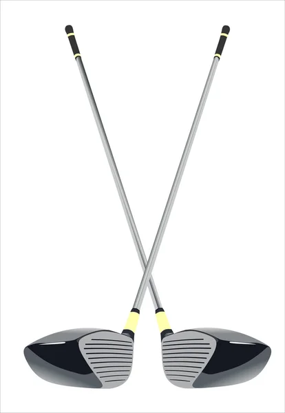 Golf clubs op witte achtergrond — Stockvector