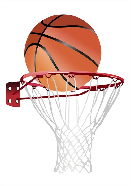 Basketball hoop and ball (basketball hoop with basketball, basketball and hoop) — Stock Vector