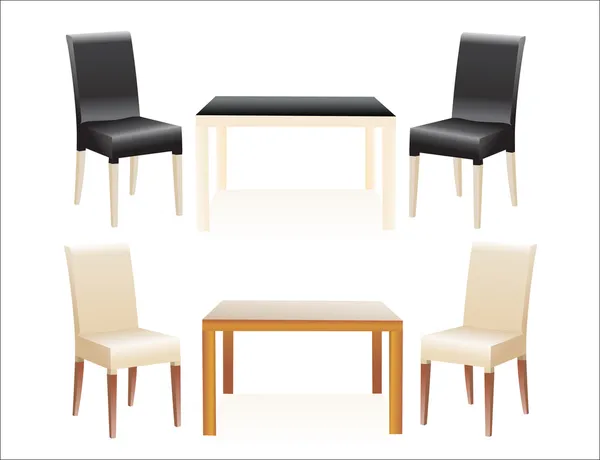 Table haute w Chaises sur fond blanc — Image vectorielle