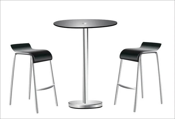 Table haute w Chaises sur fond blanc — Image vectorielle