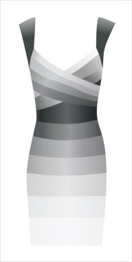 Beyaz arkaplanda izole edilmiş zarif elbise