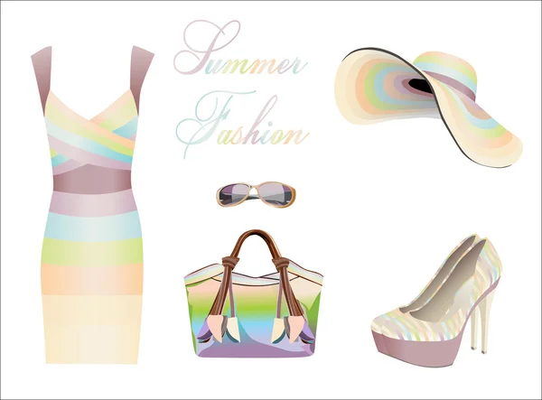 Colección de ropa de verano — Vector de stock