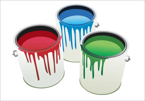 Latas de pintura — Vector de stock