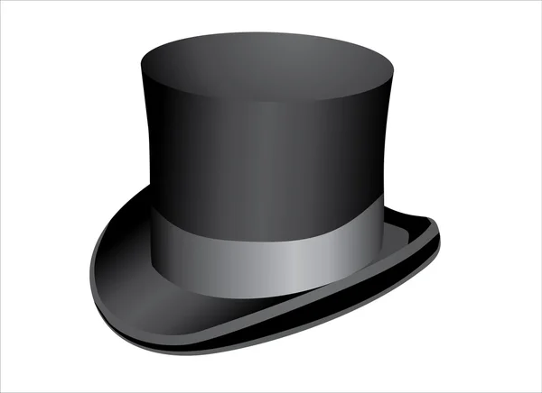 Black top hat isolated on white background — Stock Vector