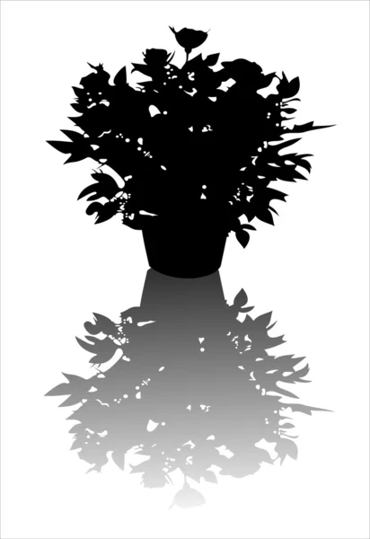 Silhouette fleur — Image vectorielle