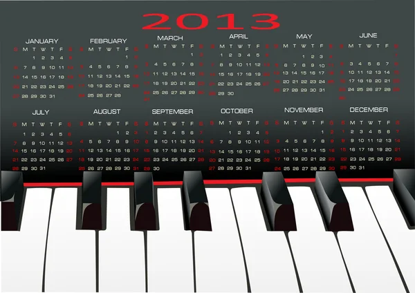 Vektorkalender für 2013 — Stockvektor