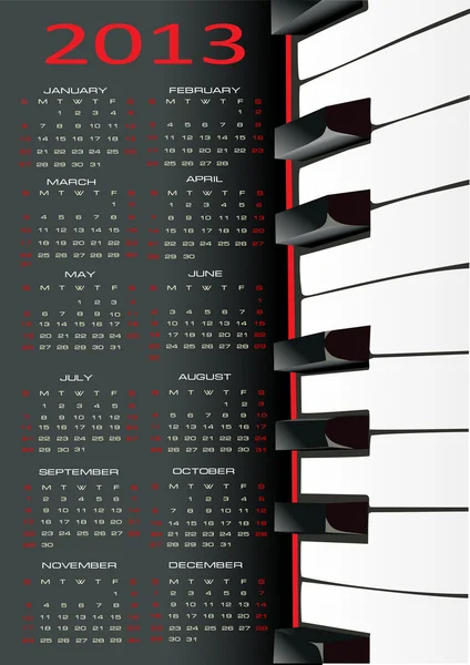 Calendário vetorial para 2013 —  Vetores de Stock