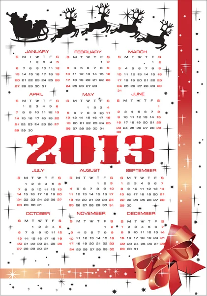 Calendário vetorial para 2013 — Vetor de Stock