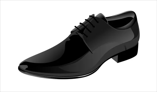 Elegant shiny black dress shoes — Stock Vector