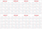 Nový rok 2013, 2014, 2015, 2016, 2017, 2018, 2019, 2020 kalendáře