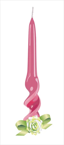 Ilustração da vela rosa isolada no branco — Vetor de Stock
