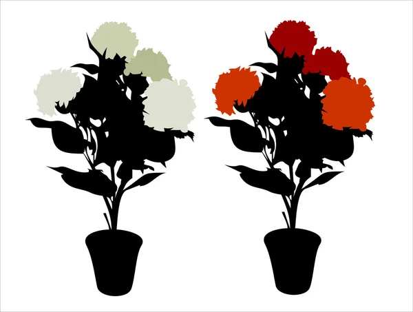 Blütensilhouette — Stockvektor