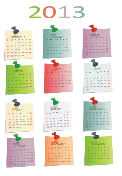 Kalender für 2013 — Stockvektor