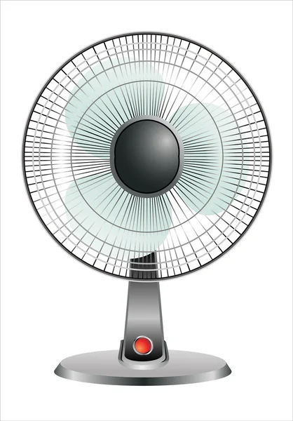 Electric fan in front of white background — Stock Vector
