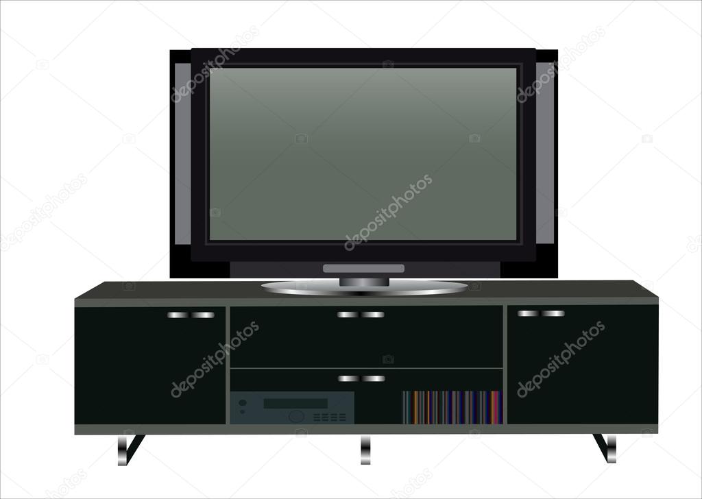 Modern TV table stand with shelves