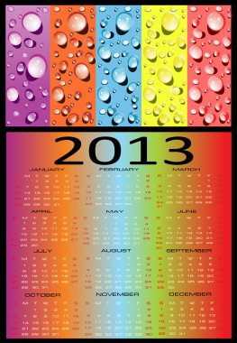 2013, takvim hafta Pazar günü başlar.