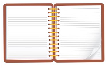 vektör boş çizgili defter