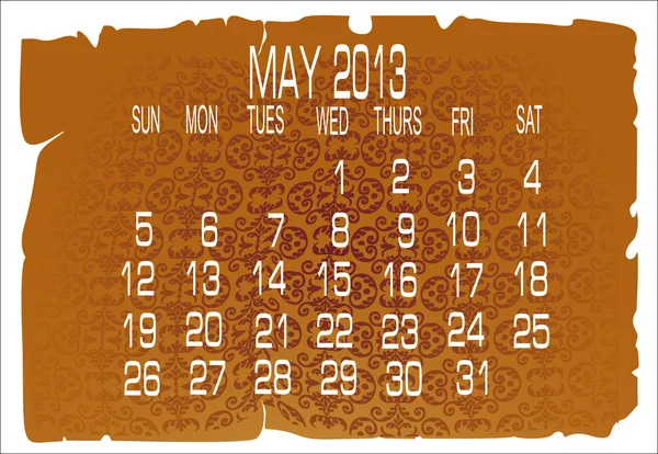 Calendario maggio 2013 — Vettoriale Stock