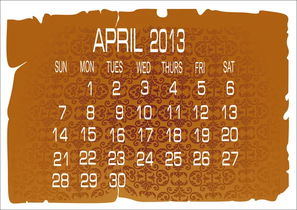 Calendar April 2013 — Stock Vector