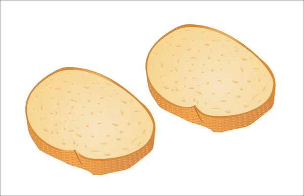 Φέτα ψωμιού που απομονώνονται σε λευκό — Διανυσματικό Αρχείο