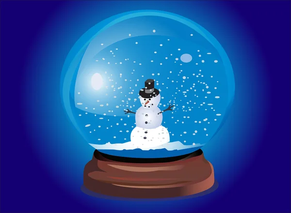 Cúpula de neve com bonecos de neve — Vetor de Stock