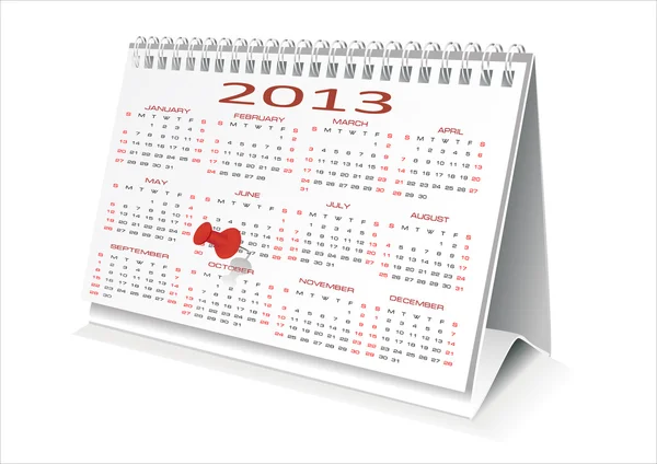 Calendario vectorial 2013 — Vector de stock