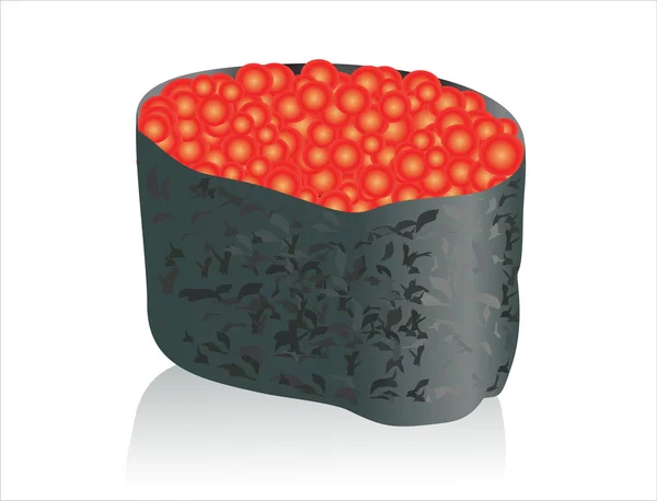 Ouvert sushi au caviar — Image vectorielle