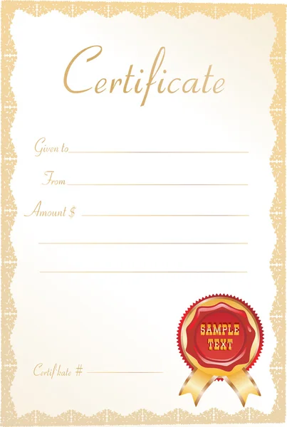 Certificat cadeau . — Image vectorielle