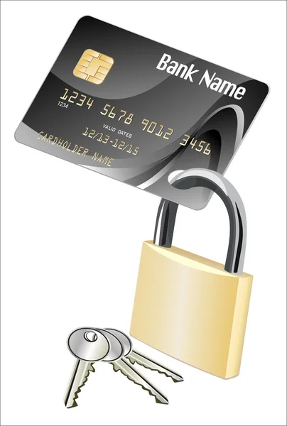 Cartão de crédito e cadeado . —  Vetores de Stock