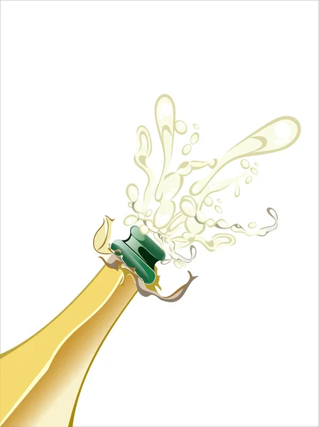 Close-up van champagne explosie — Stockvector