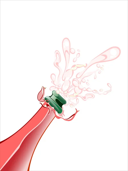 Close-up of champagne explosion — Stock Vector