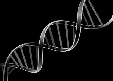 DNA strand izole üzerinde siyah arka plan