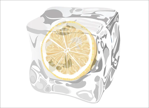 Eis mit Zitrone — Stockvektor