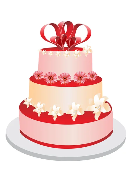 Valentijnsdag cake — Stockvector