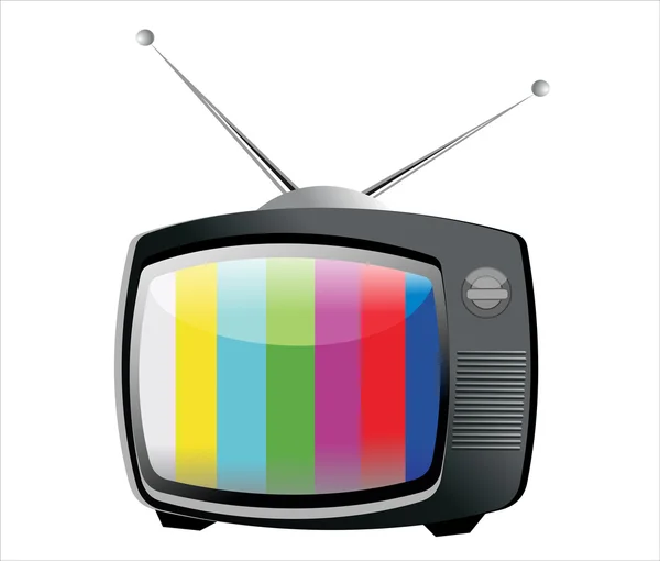 Retro-TV med fargeramme, vektor – stockvektor