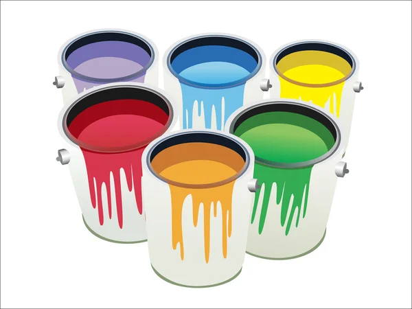 Cans of paint — Stock Vector