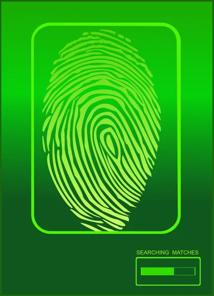 Electronic biometric fingerprint scanning — Stock Vector