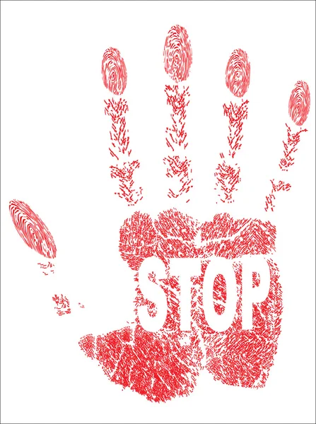 Hand prints stop — Stock Vector