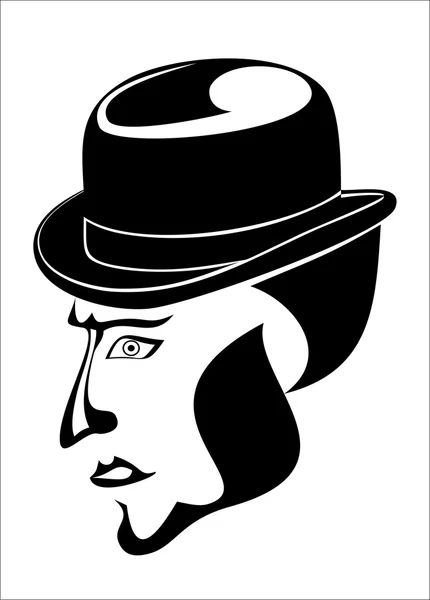 Gentleman in the top hat head — Stock Vector