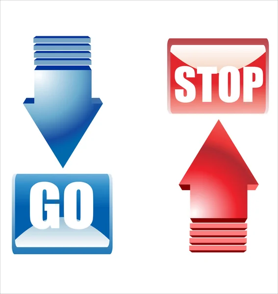 Go stop düğmeleri — Stok Vektör