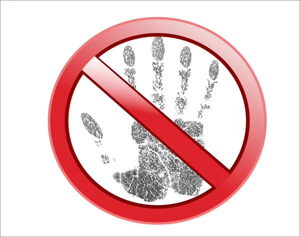 Σήμα απαγορεύεται κύκλο με χέρι υφή. Μην αγγίζετε. εικονογράφηση φορέας απαγορευμένων κόκκινο σύμβολο απομονωθεί. — Διανυσματικό Αρχείο