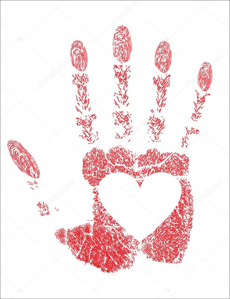 Hand prints heart
