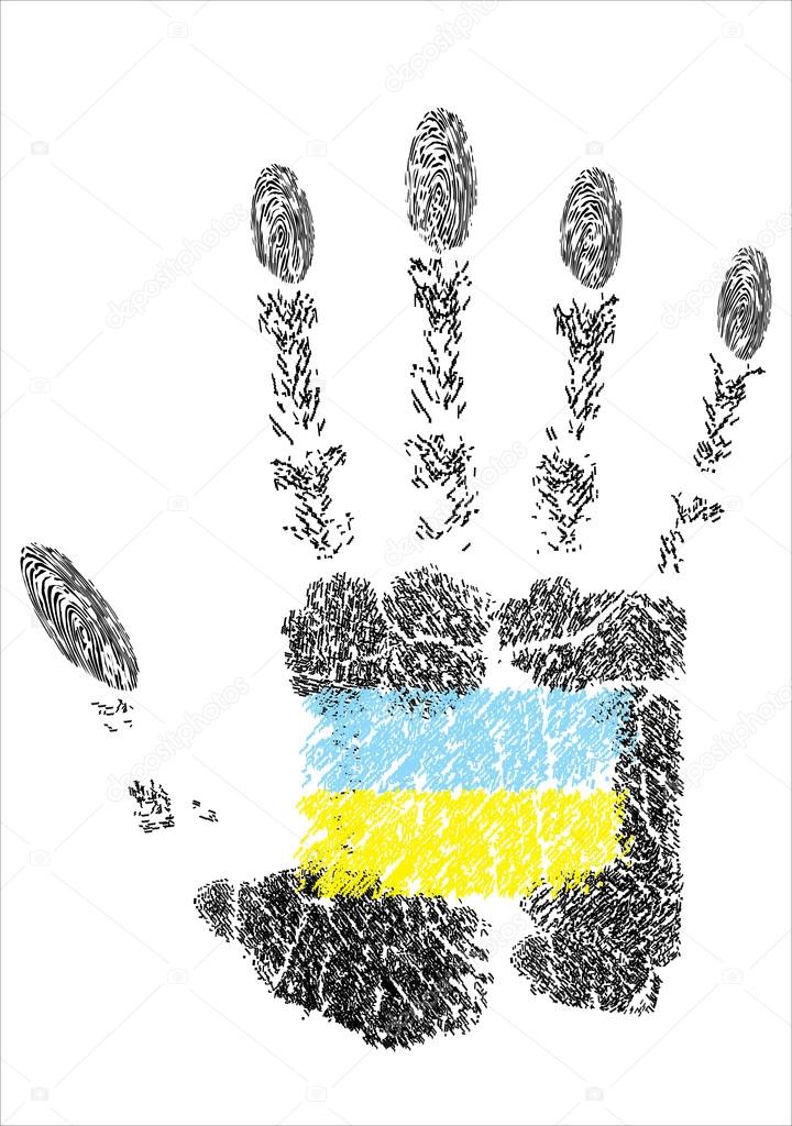 Hand prints flag of Ukraine Stock Vector by ©mitay20 19291065